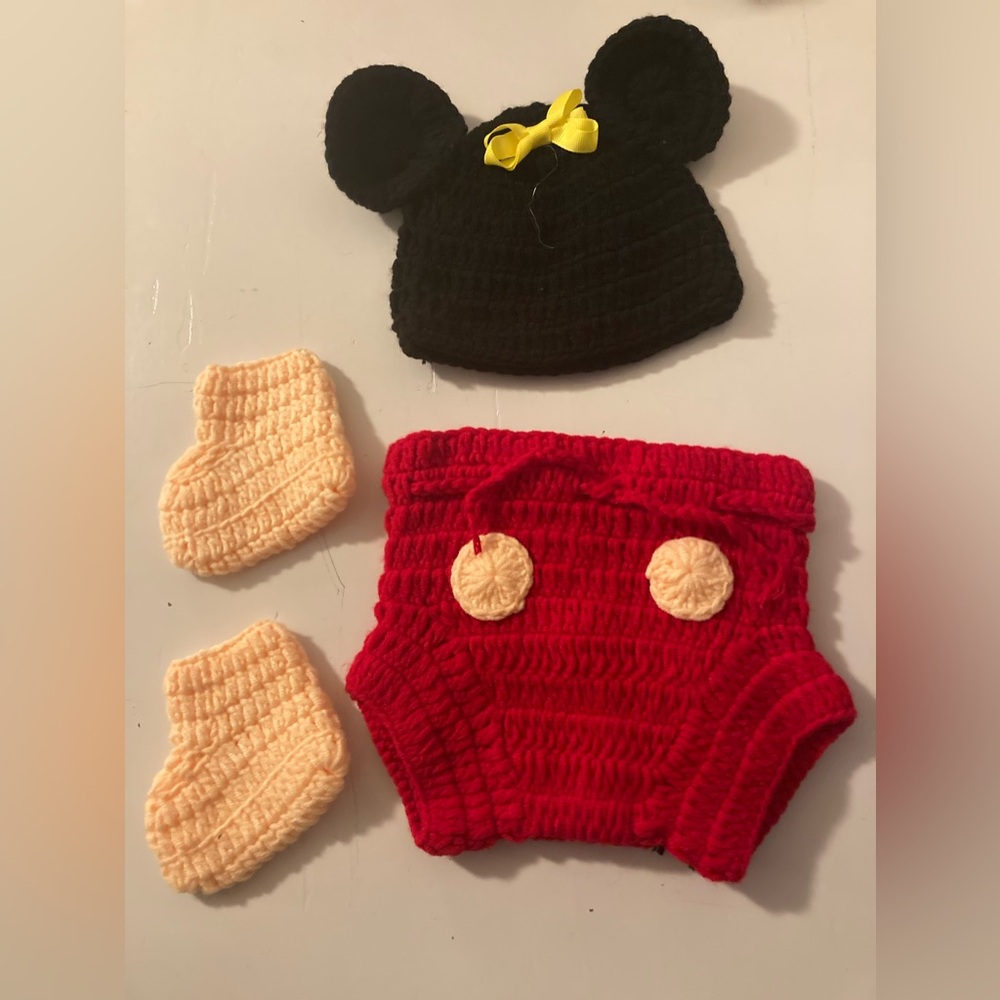 New born knitted Mickey Mouse